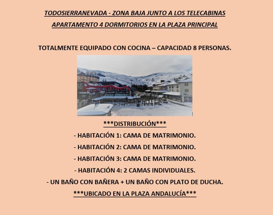 סיירה נבדה Todosierranevada Zona Baja - Apartamentos De 4 Dormitorios - Junto A Los Telecabinas מראה חיצוני תמונה